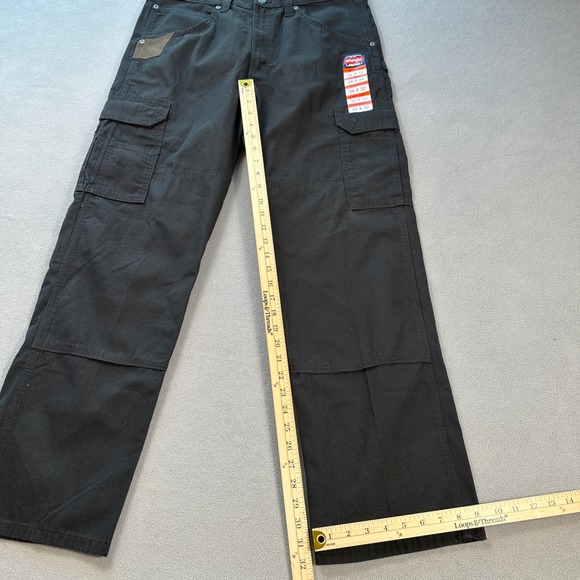 Wrangler Workwear Cargo Pants Mens 34x32 Black Ranger Relaxed Fit Double Knee - Picture 4 of 9